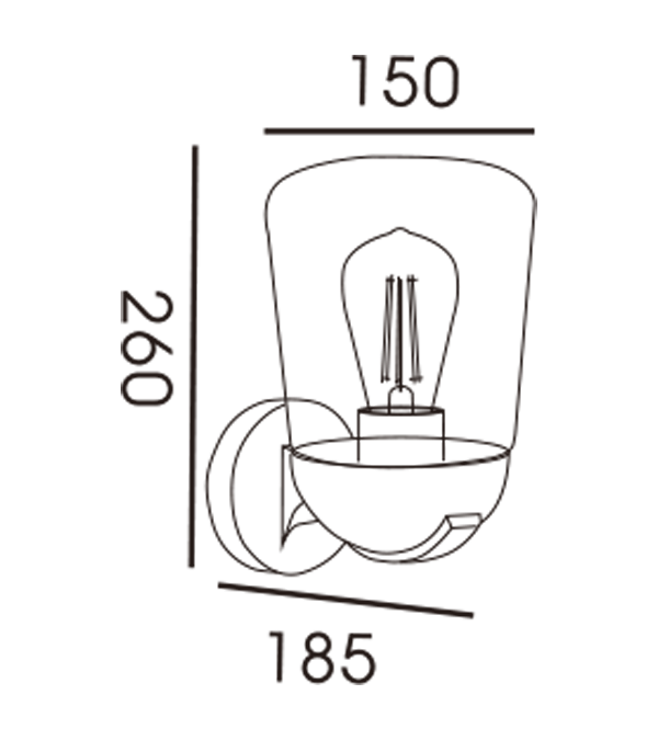 Đèn tường nắp kính phẳng HR60112 Đèn tường nắp kính phẳng HR60112