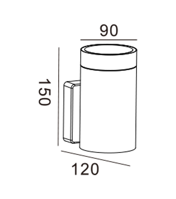 Đèn tường một chiều ống nhôm tròn 75 HR60273 Đèn tường một chiều ống nhôm tròn 75 HR60273