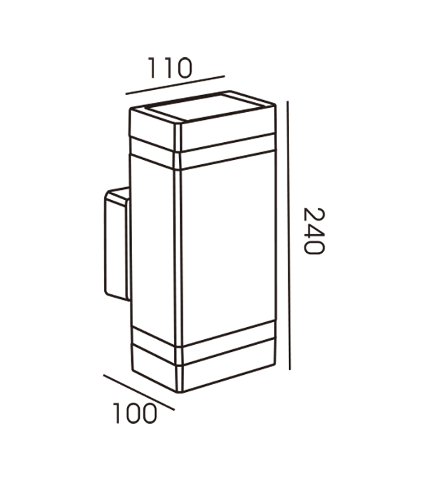 110 Đèn tường đơn sọc đôi đầu chữ nhật HR60174 110 Đèn tường đơn sọc đôi đầu chữ nhật HR60174