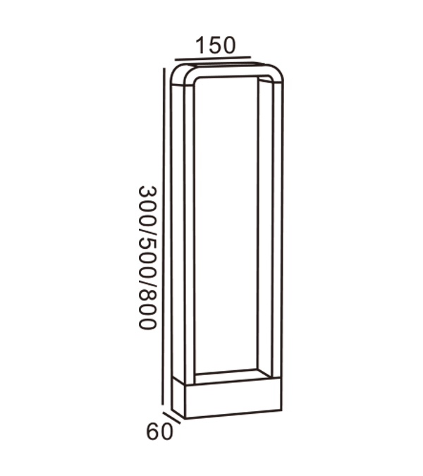 Đèn sân vườn vuông HR60072-800 Đèn sân vườn vuông HR60072-800