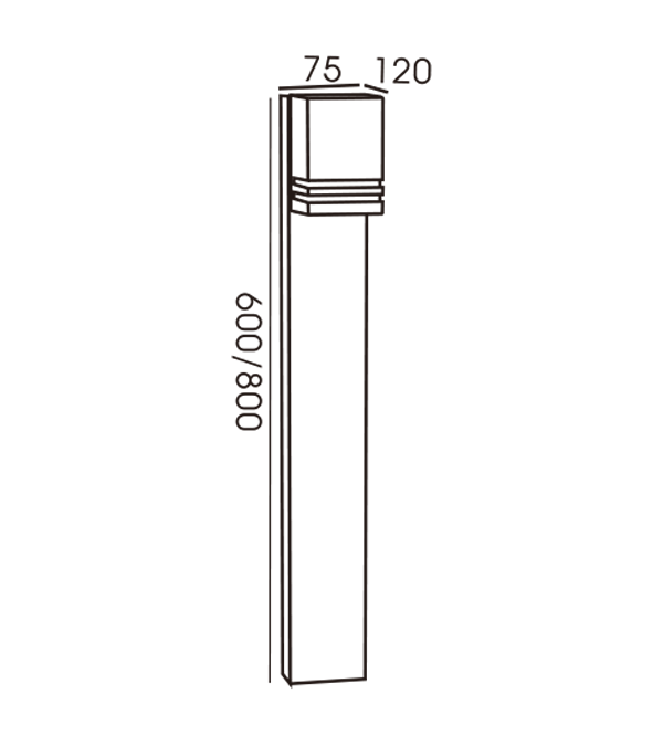 75 Đèn sân vườn một chiều trang trí trong suốt hình vuông HR60237-600 75 Đèn sân vườn một chiều trang trí trong suốt hình vuông HR60237-600