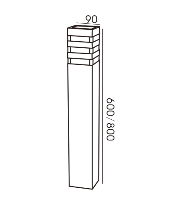 Đèn sân vườn Euro trong suốt 90 hình vuông ba lớp HR60062-600 Đèn sân vườn Euro trong suốt 90 hình vuông ba lớp HR60062-600