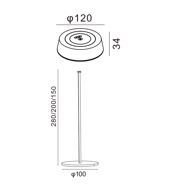 Đèn bàn sạc phẳng cao 320 HR90052-320 Đèn bàn sạc phẳng cao 320 HR90052-320