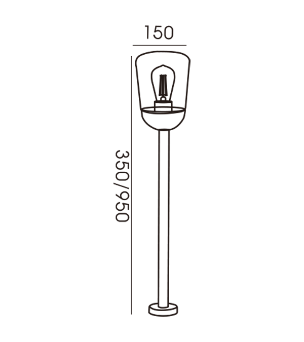 Đèn sân vườn bằng kính phẳng 950 HR60112-950 Đèn sân vườn bằng kính phẳng 950 HR60112-950