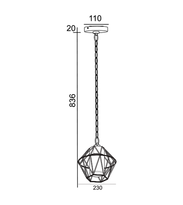 Đèn chùm dây HR60502-836 Đèn chùm dây HR60502-836