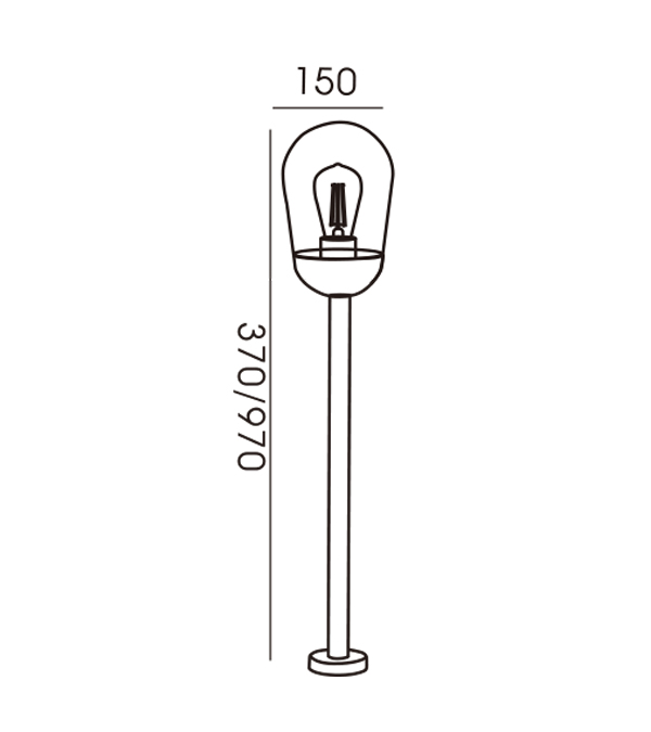 150 Đèn sân vườn có mái che bằng kính tên lửa HR60111-370 150 Đèn sân vườn có mái che bằng kính tên lửa HR60111-370