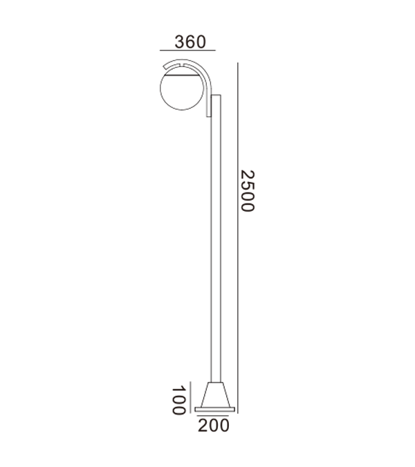 Đèn sân vườn kính tròn một đầu HR60692 Đèn sân vườn kính tròn một đầu HR60692